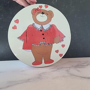 Sewing Bear Tin EMPTY Vintage,READ