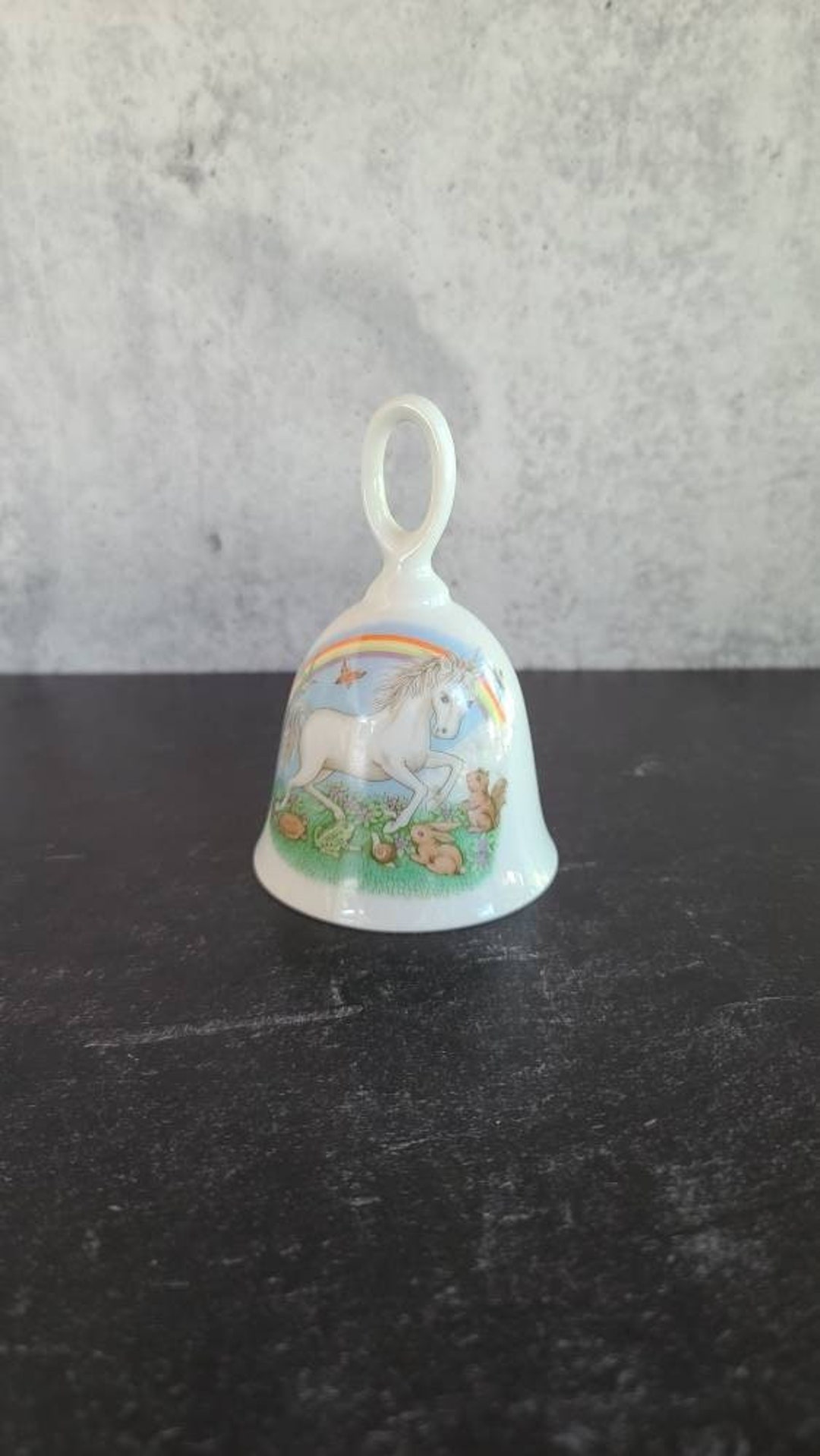 Vintage Rainbow Unicorn Handbell Etsy
