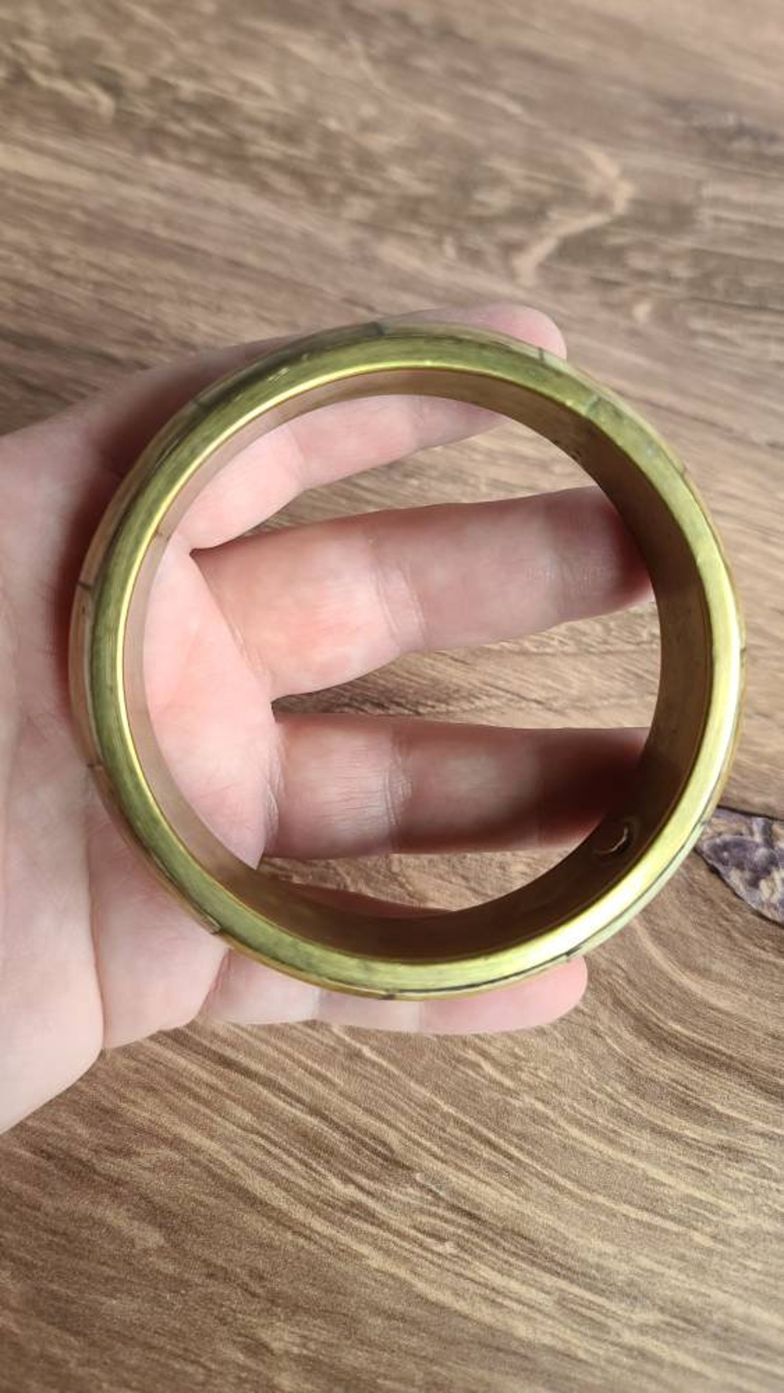 Gara Danielle Bone and Brass Bangle Bracelet Etsy