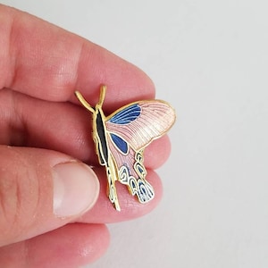 Cloisonne Butterfly Brooch, Vintage Costume Jewelry, Gifts for Her