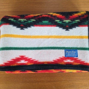 Pendleton Beaver State Robes and Shawls Reversible Wool Throw Blanket Vintage