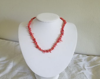 Pink Salmon Coral Necklace, Authentic Coral Jewelry