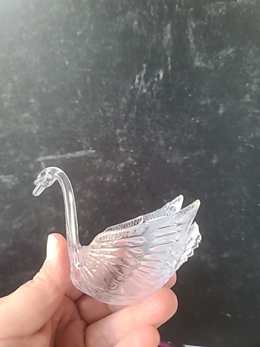 60年代の透明プラスチック製白鳥の置物小物入れ - Etsy 日本