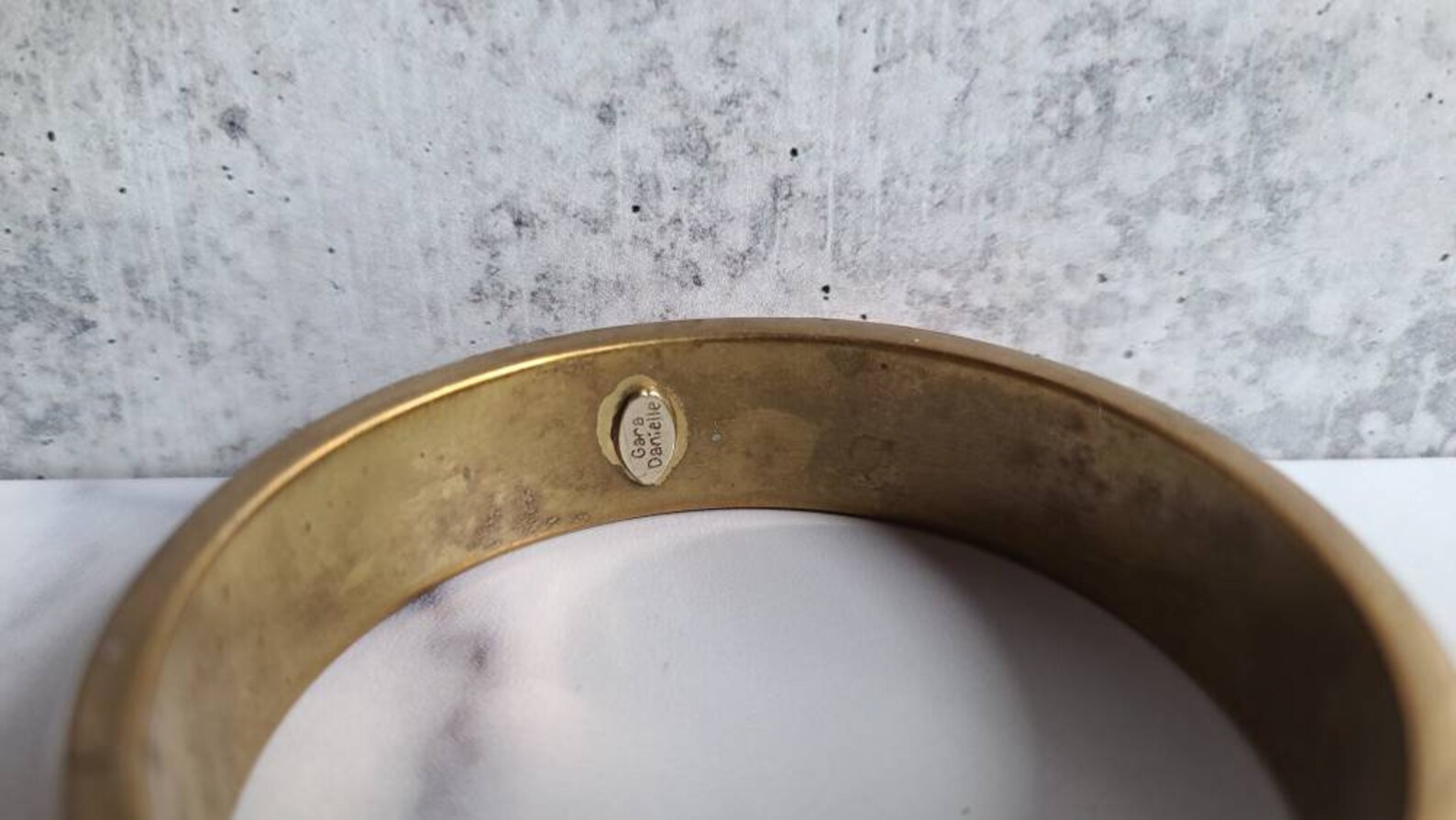 Gara Danielle Bone and Brass Bangle Bracelet Etsy