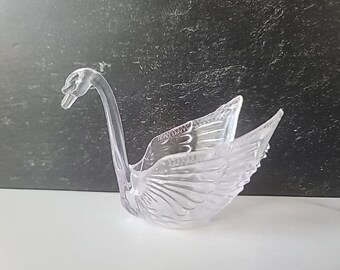 60年代の透明プラスチック製白鳥の置物小物入れ - Etsy 日本