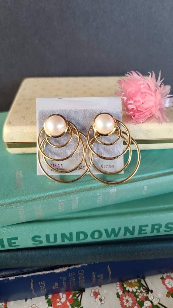 Vintage 14K Gold Filled Pierced Earrings - image 2