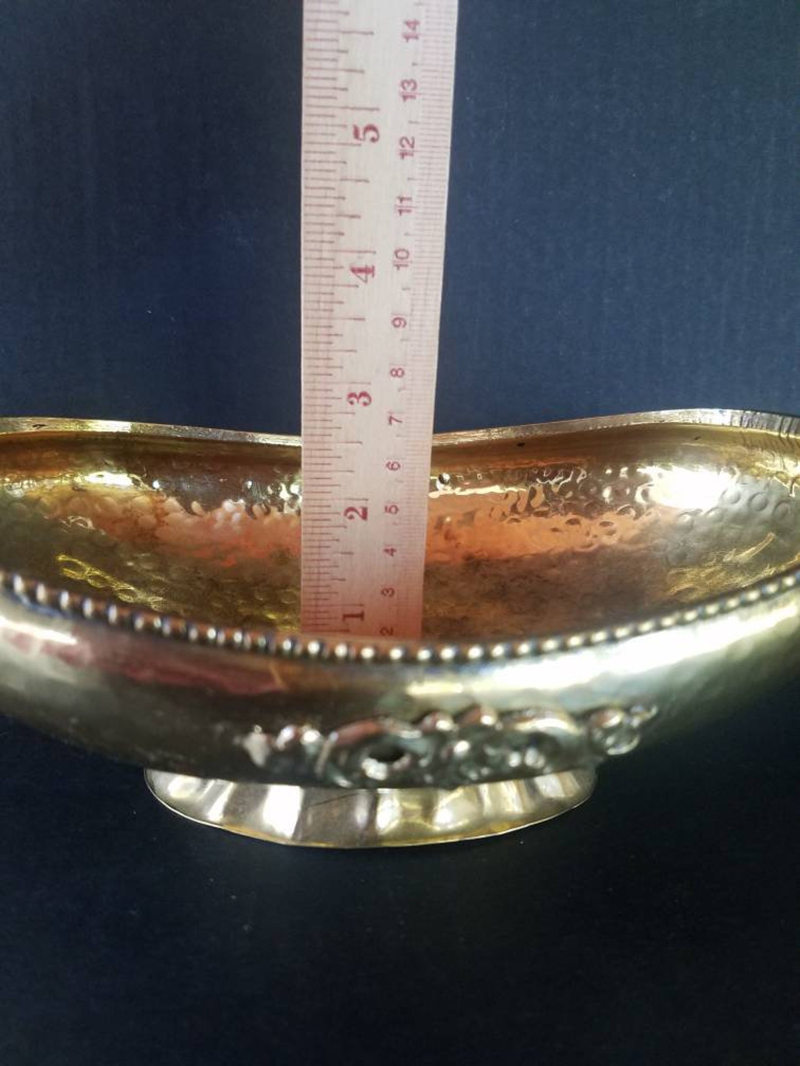 Hosley Lacquered Solid Brass Footed Bowl With Handles - Etsy