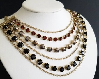 Vintage Multistrand Necklace, Costume Jewelry