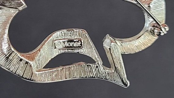 Monet Silver Triangular Brooch - image 10