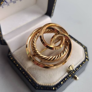 18K RGP Gold Swirl Brooch