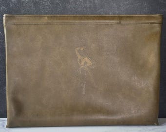 サンディーズ・レストラン記念品 ヴィンテージレザー製書類スリーブ 説明をお読みください