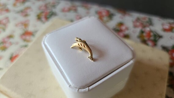 14K Gold Dolphin Pendant - image 3