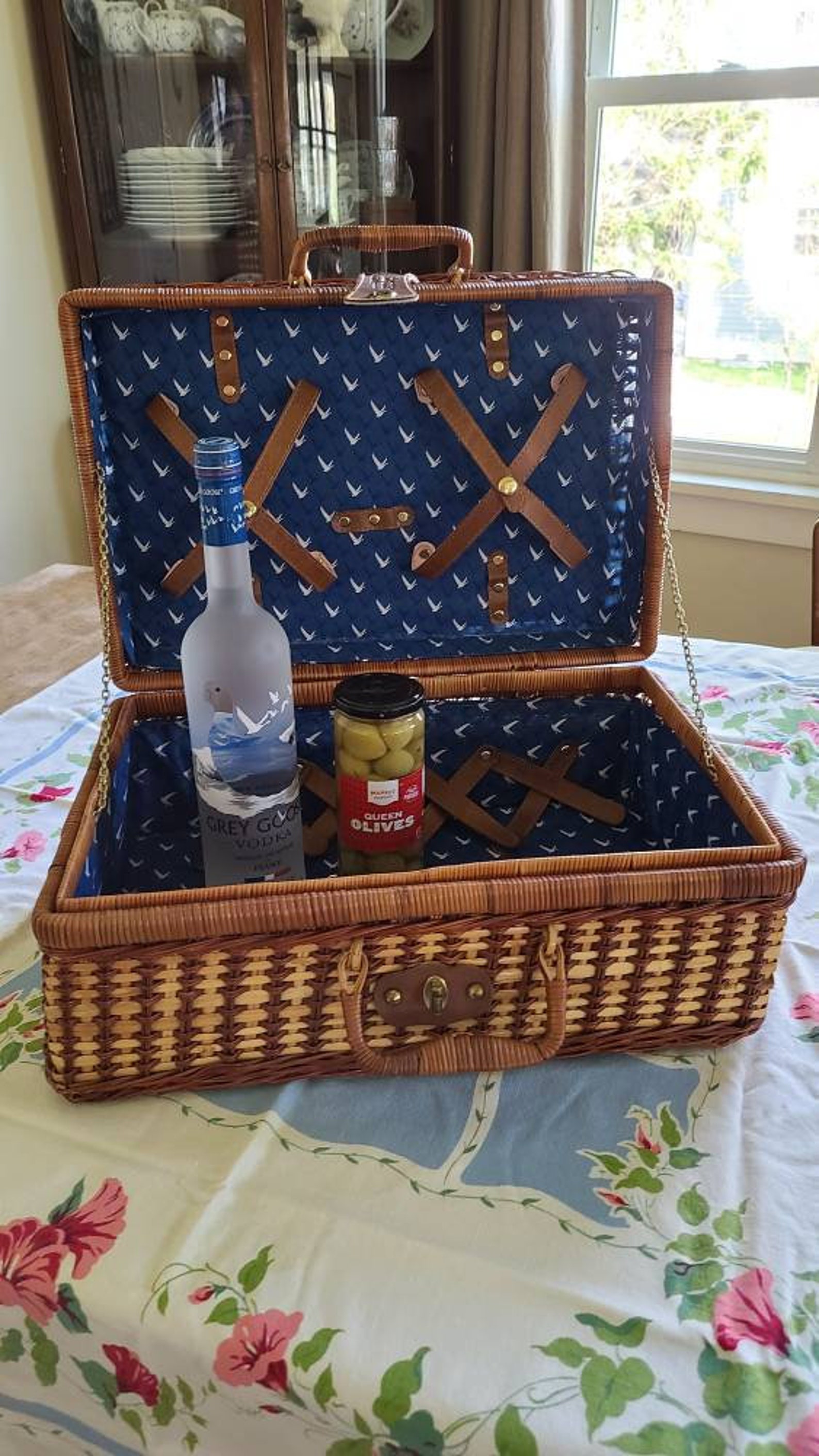 Grey Goose Wicker Picnic Basket Etsy