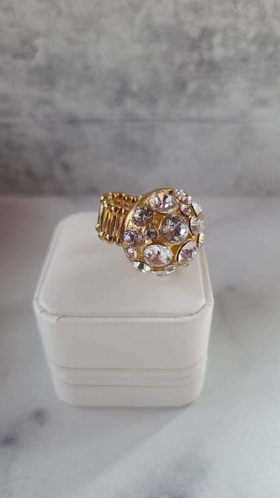 Vintage Rhinestone Statement Ring - image 5