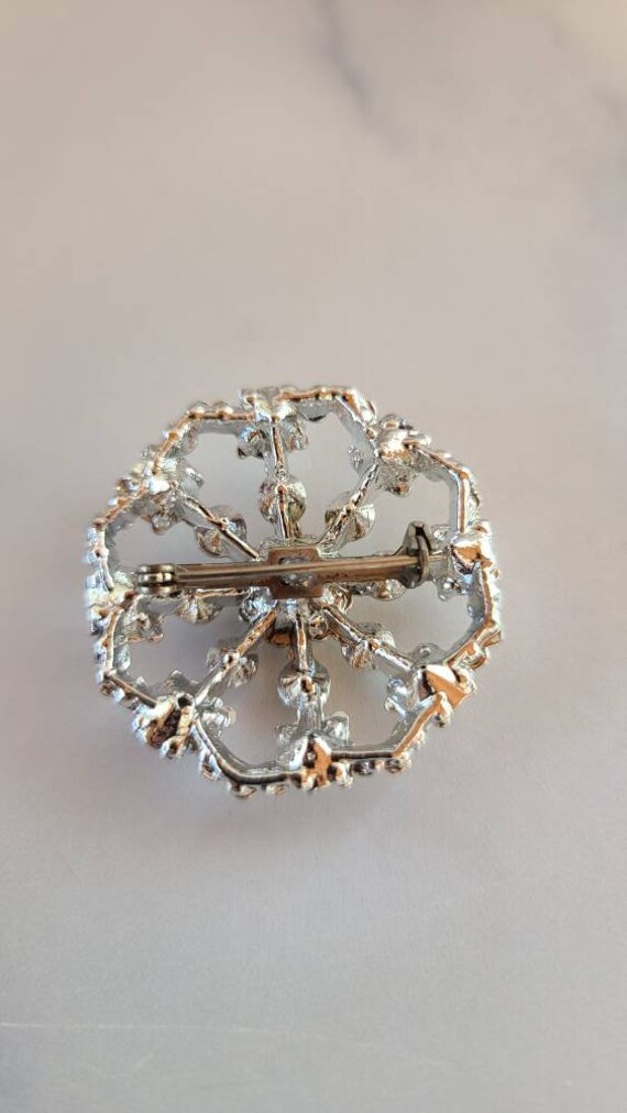 Rhinestone Circular Brooch - image 9