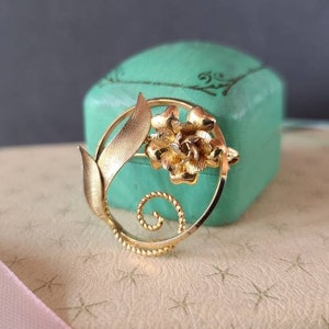12k Gold Filled Floral Brooch