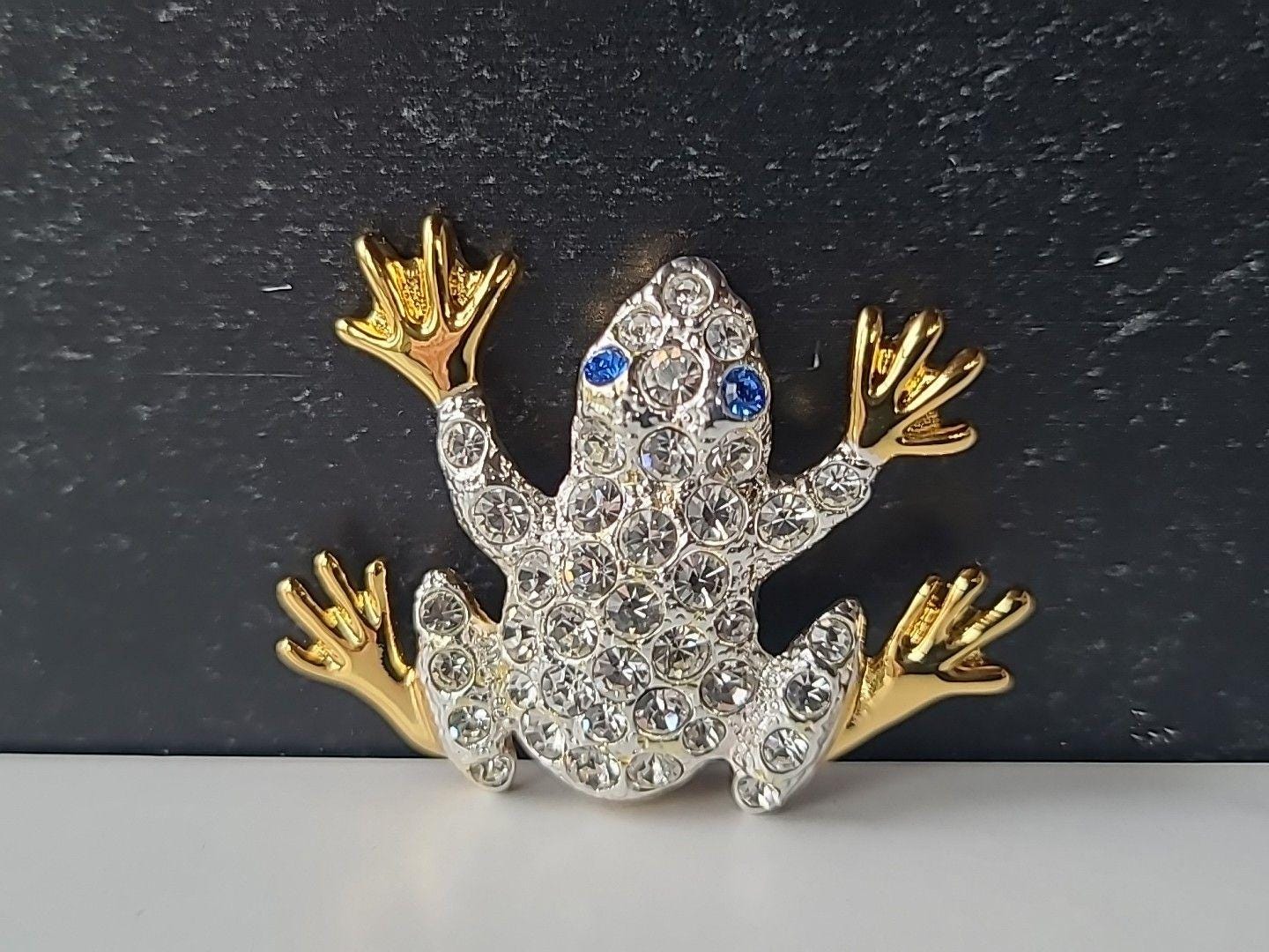 希少 クリスチャンディオール ブローチ カエル 蛙 ラインストーン