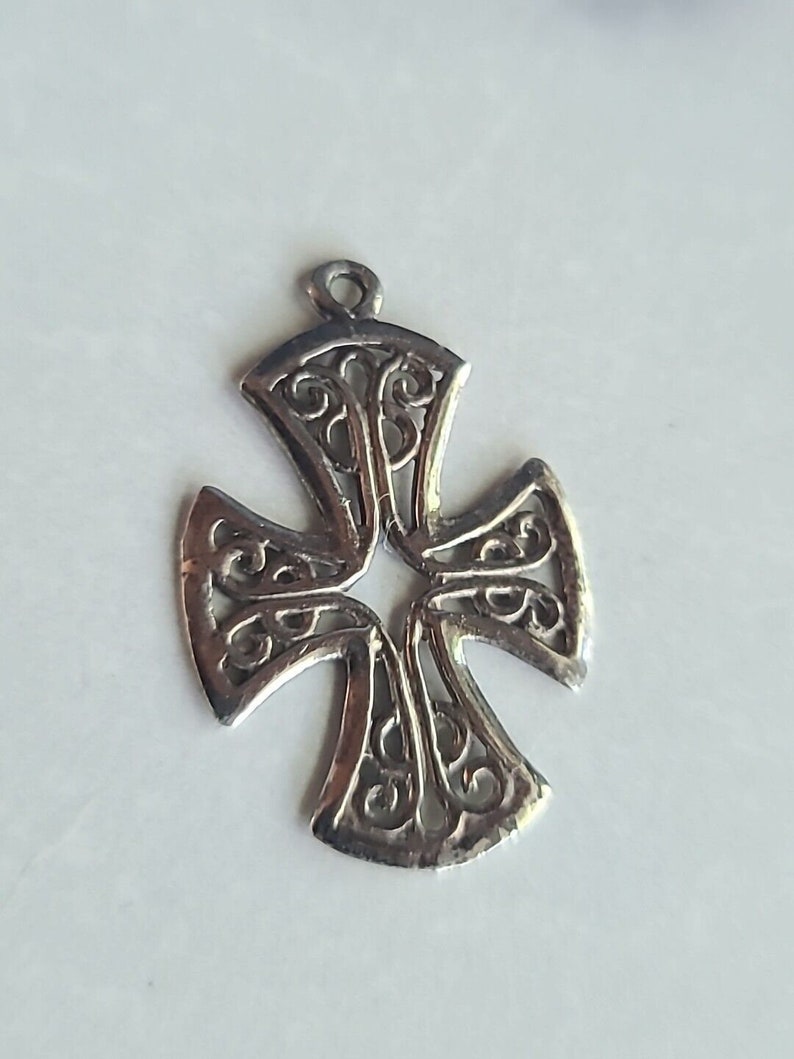 925 Sterling Silver Filigree Cross Pendant Vintage, READ - Etsy