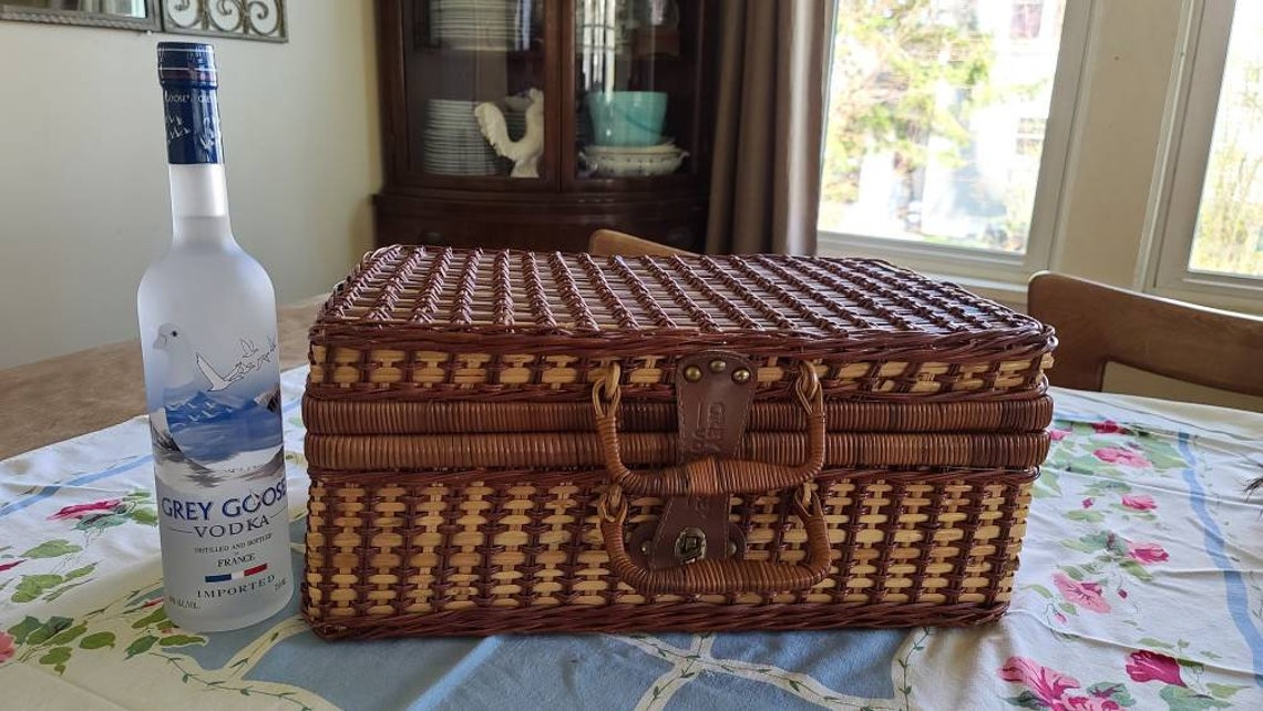 Grey Goose Wicker Picnic Basket Etsy