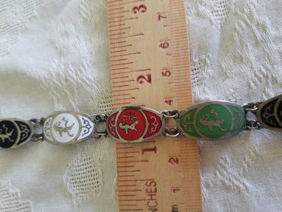 Multi Colored Siam Sterling Silver Link Bracelet,… - image 9