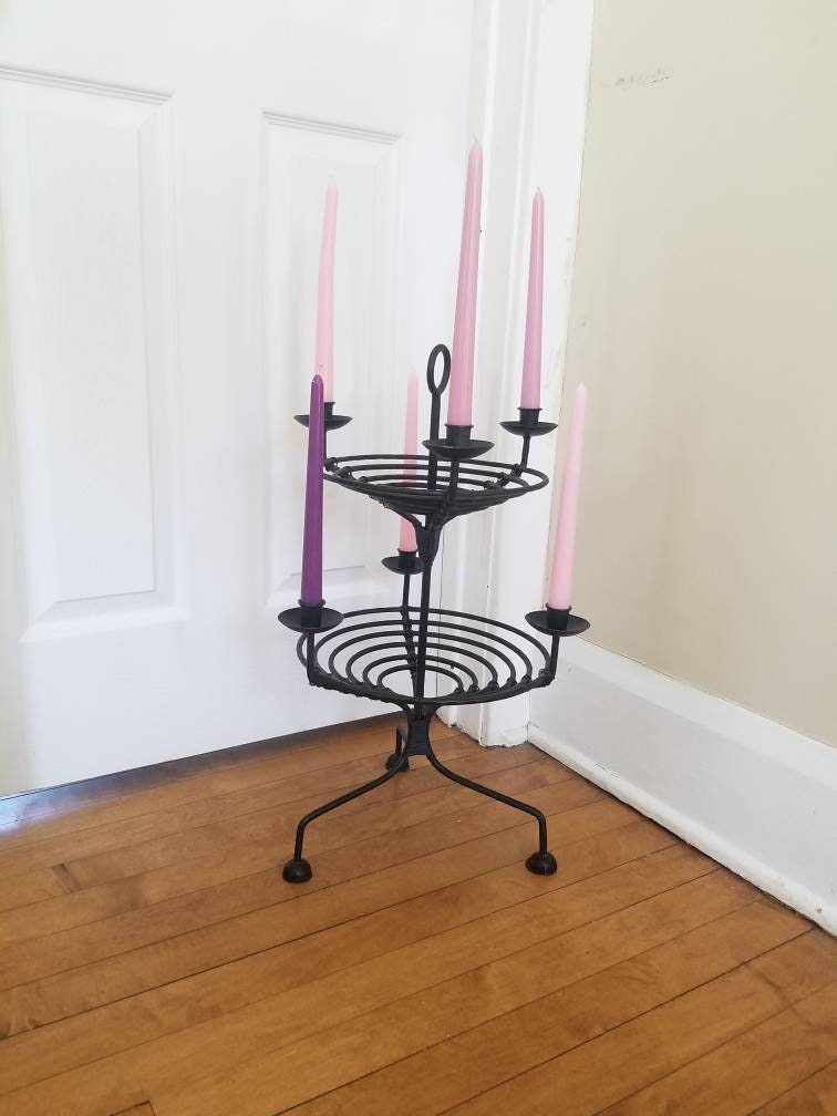 Huge Black Metal Candelabra