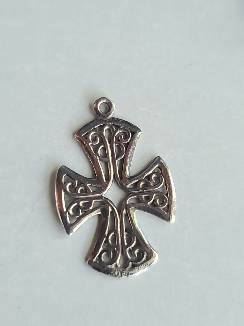 925 Sterling Silver Filigree Cross Pendant Vintage, READ - Etsy