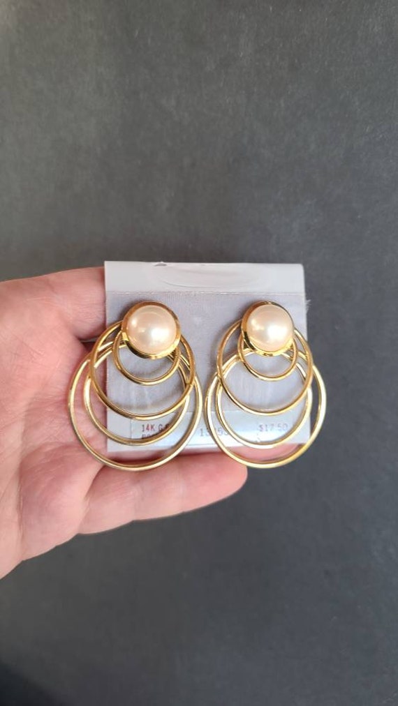 Vintage 14K Gold Filled Pierced Earrings - image 6