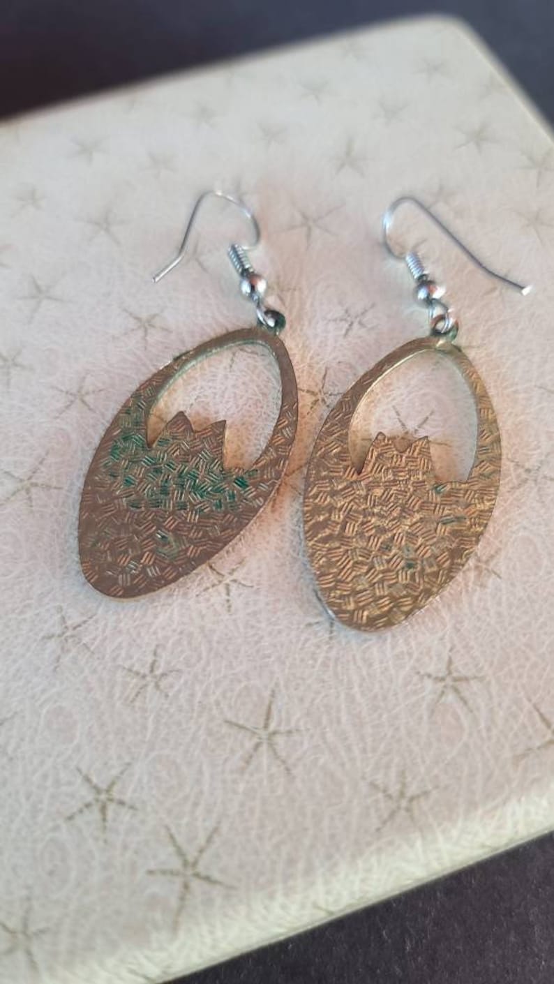 Cloisonne Cutout Floral Dangling Earrings