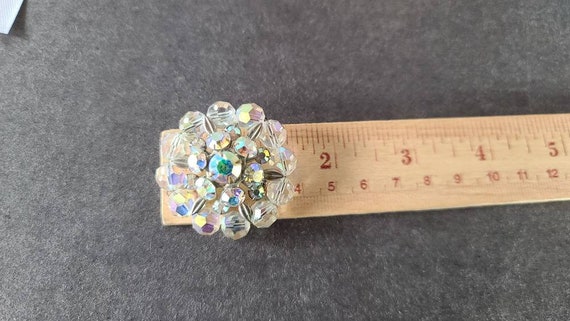 Vintage Circular Domed Rhinestone Brooch - image 8