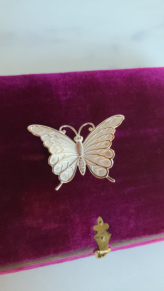 Vintage Beau Sterling Butterfly Brooch - image 3