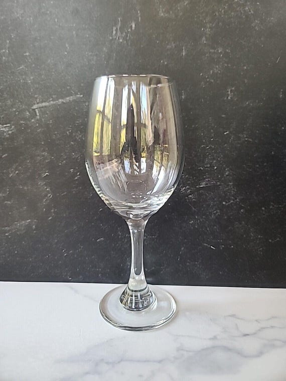 Large Clear Glass Stem Drinking Glass