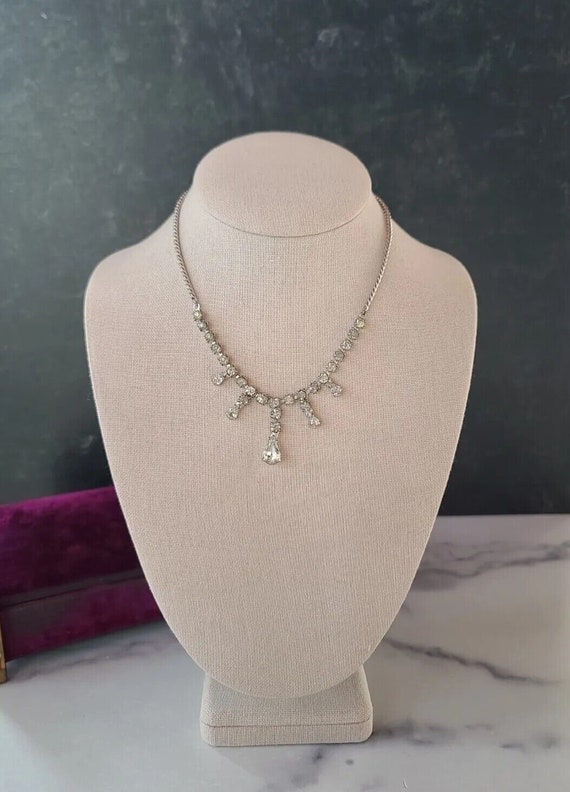 Joseph Weisner NY Clear Rhinestone Necklace