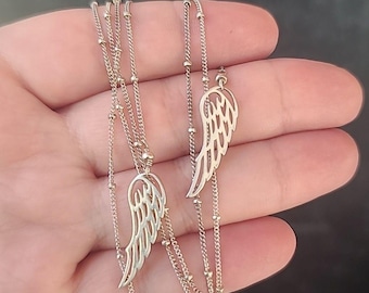 925 Sterling Silver Wing Lariat Necklace Vintage