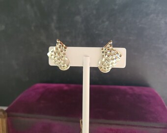 Pendientes de clip vintage Coro en tono dorado