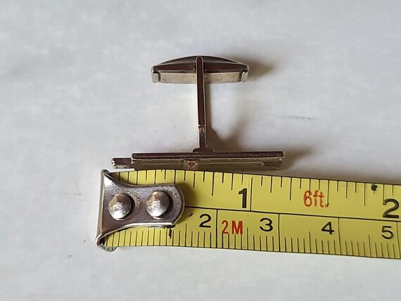 Sterling Silver 925 Rectangular Ruler Cufflinks, … - image 7