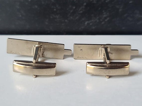 Sterling Silver 925 Rectangular Ruler Cufflinks, … - image 3