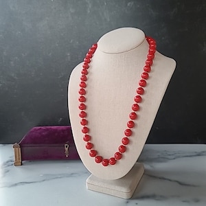 Vintage Red And Gold Beaded Necklace