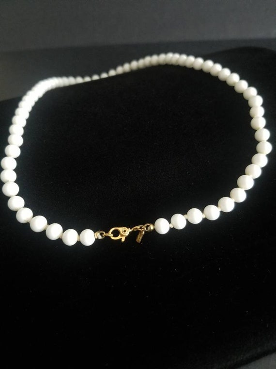 Monet white bead necklace deals