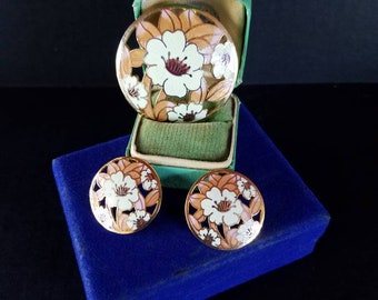 Cloisonne Jewelry Set, Pendant with Matching Earrings