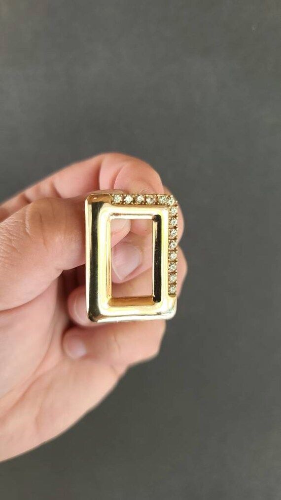 Parklane Rectangular Rhinestone Gold Pendant - image 6