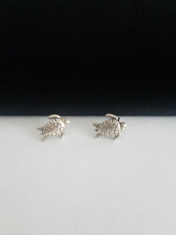 925 Sea Turtle Stud Earrings Gem