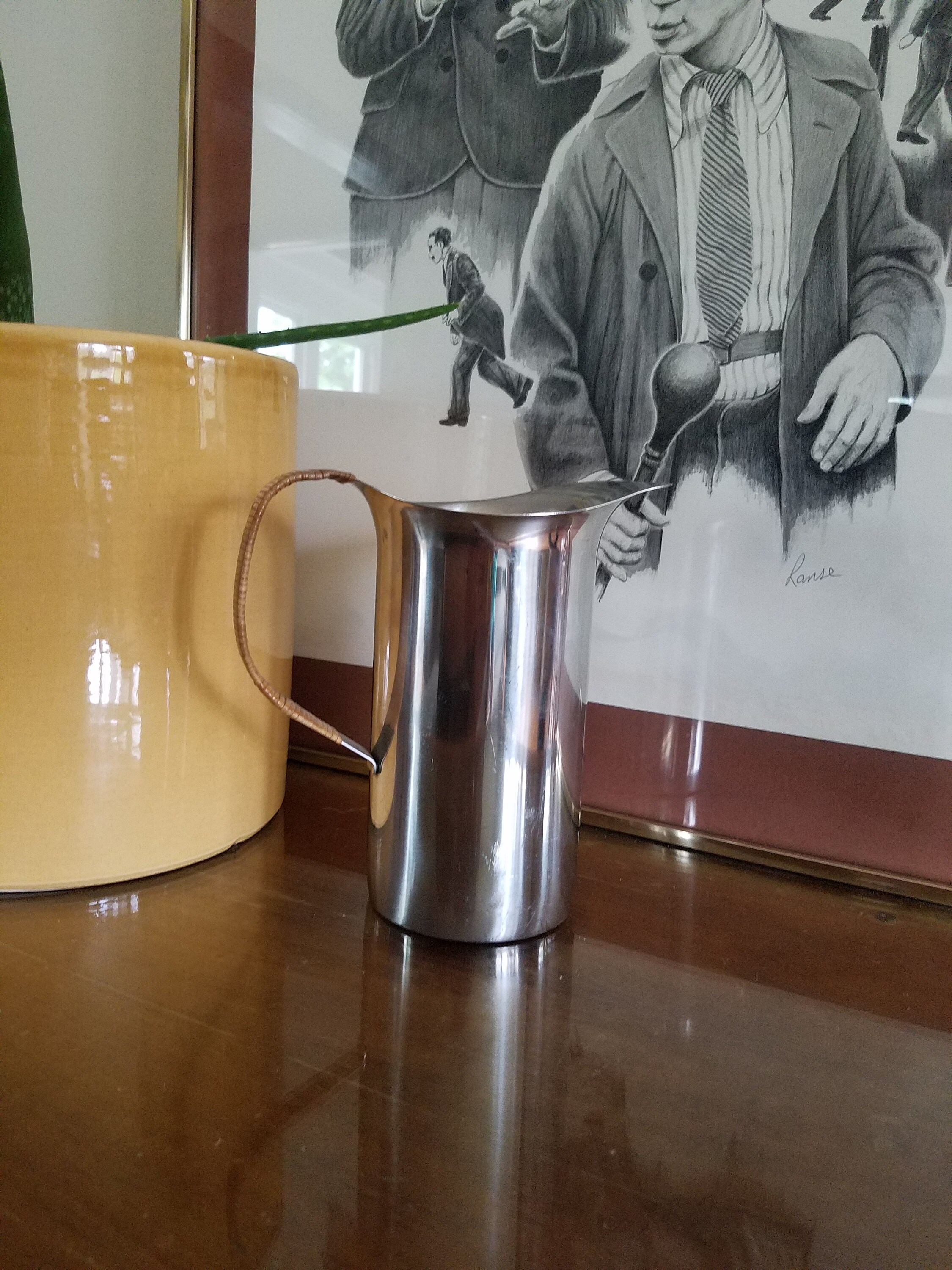 INOXPRAN Collection Coffee Maker, Plus Milk Jug, in 18/10 Stainless Steel  Height 20 Cm Base Diameter 11.7cm Weight 632 Grams Capacity 350 Ml 