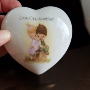 Precious Moments Heart Shaped Trinket Box Jewelry Box