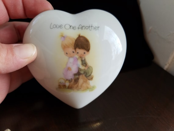 Precious Moments Heart Shaped Trinket Box Jewelry Box