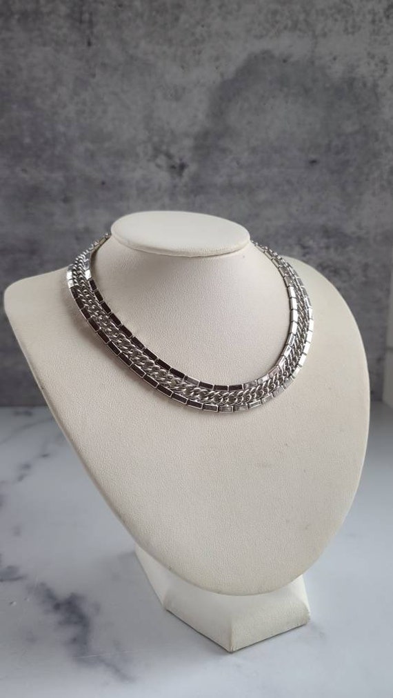 Vintage Silver Tone Adjustable Chain Necklace