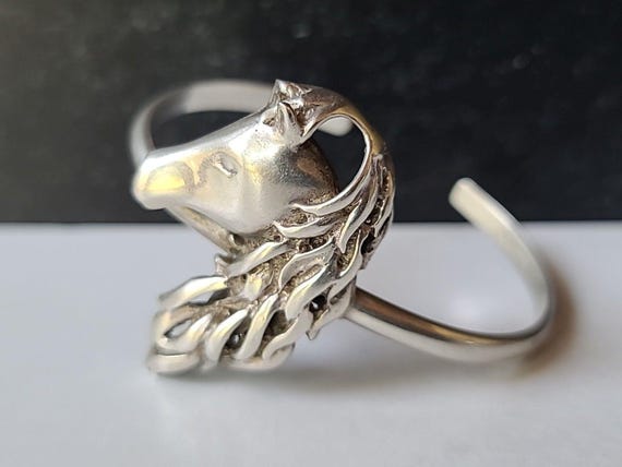 925 Sterling Silver Horse Cuff Bracelet Vintage Mexico - Etsy New