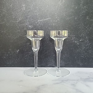 Clear Glass Taper Candlestick Holders Set Of 2