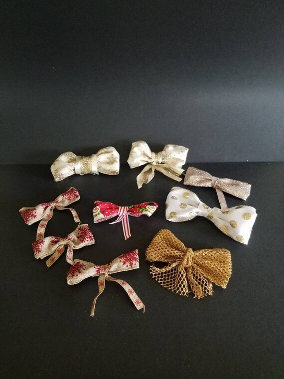 Handmade Christmas Bows Ribbon Bows Crafting DIY Holiday Etsy UK