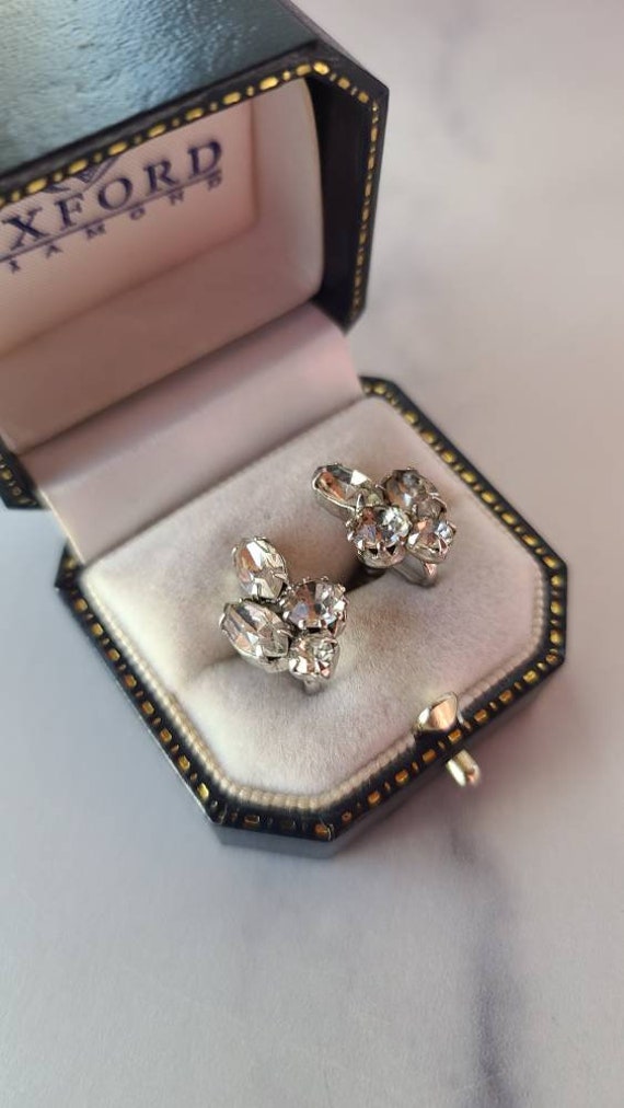 Vintage Rhinestone Screwback Earrings - image 1