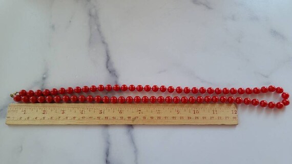 Cherry Red Beaded Necklace - image 9